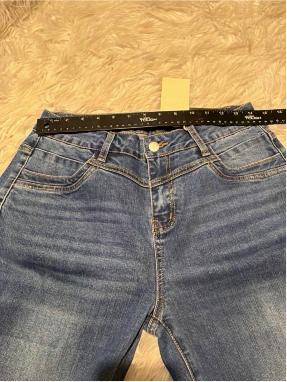 Flamingals Seaming Detail Mid Waist Straight Leg Crop Jeans L - Picture 3 of 4